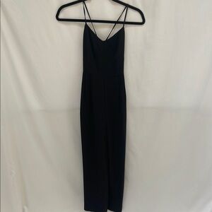 Elegant J.Crew Black Spaghetti Strap Wide Leg Jumpsuit